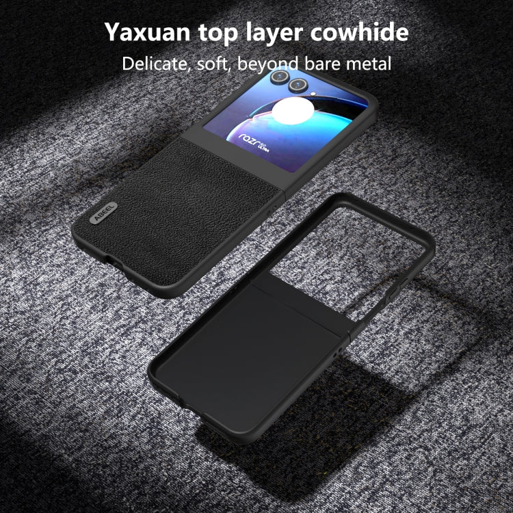 For Motorola Razr 50 ABEEL Black Edge Genuine Mino Phone Case(Black) by buy2fix