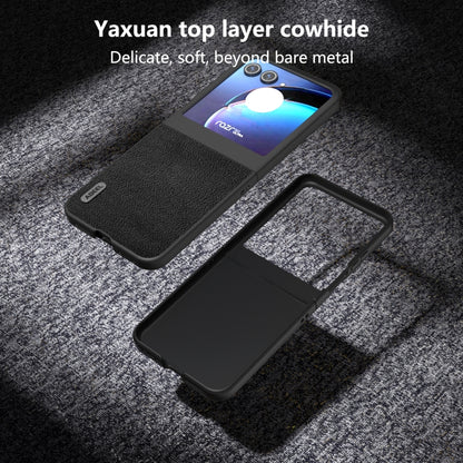 For Motorola Razr 50 ABEEL Black Edge Genuine Mino Phone Case(Black) by buy2fix