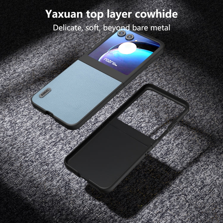 For Motorola Razr 50 ABEEL Black Edge Genuine Mino Phone Case(Blue) by buy2fix