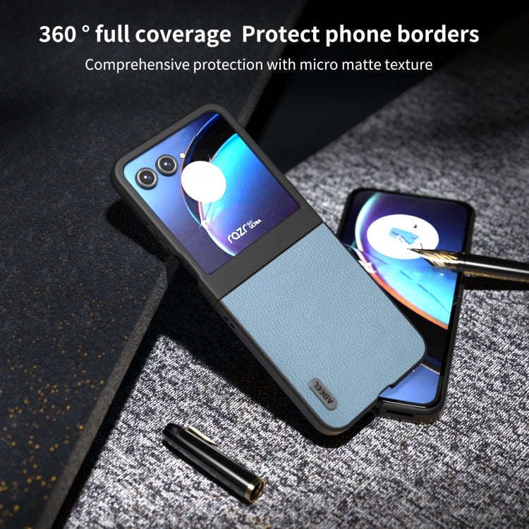 For Motorola Razr 50 ABEEL Black Edge Genuine Mino Phone Case(Blue) by buy2fix
