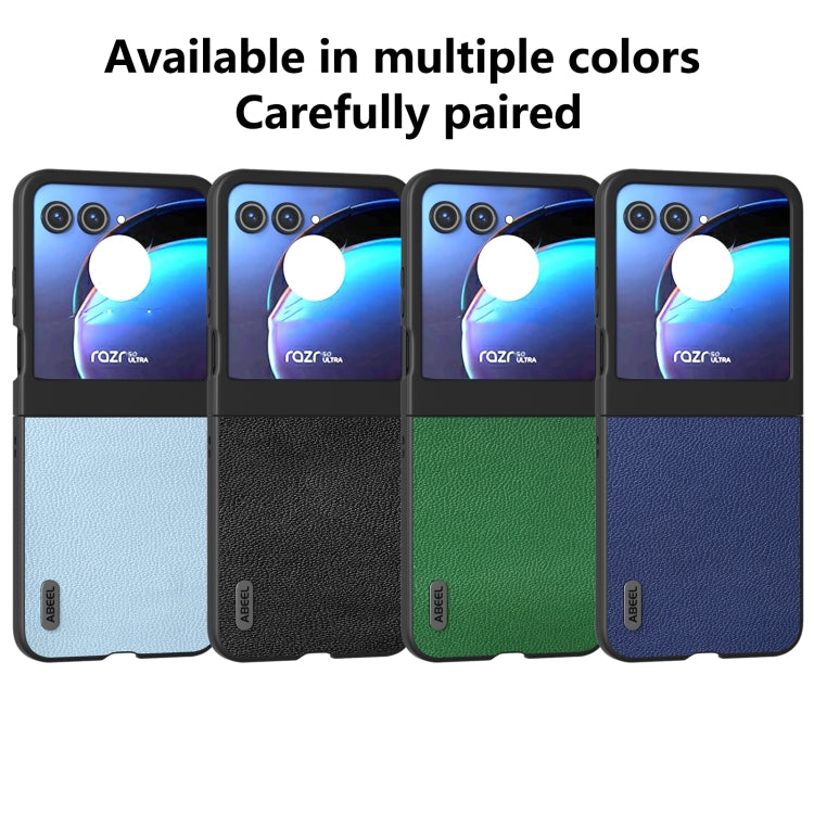 For Motorola Razr 50 ABEEL Black Edge Genuine Mino Phone Case(Green) by buy2fix