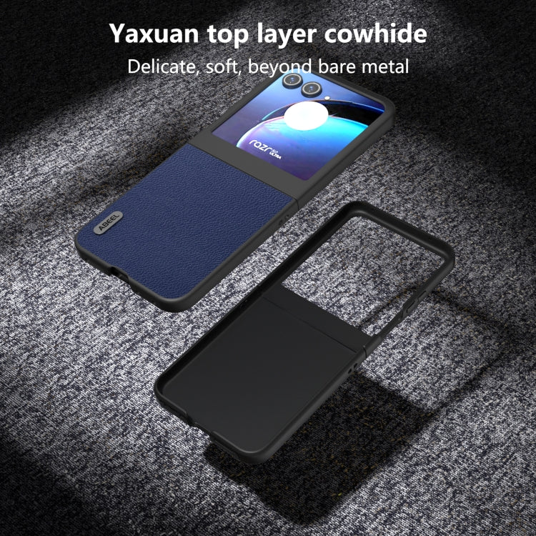 For Motorola Razr 50 ABEEL Black Edge Genuine Mino Phone Case(Royal Blue) by buy2fix