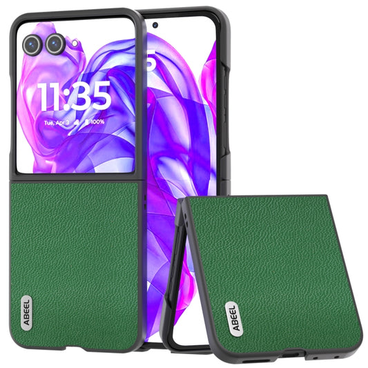 For Motorola Razr 50 Ultra ABEEL Black Edge Genuine Mino Phone Case(Green) by buy2fix