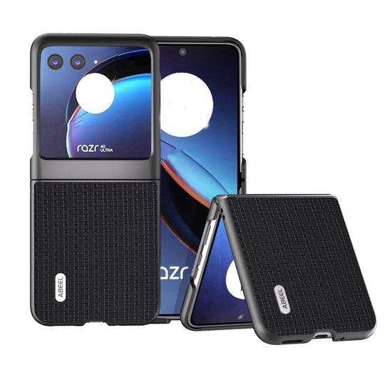 For Motorola Razr 40 Ultra Genuine Luxury ABEEL Black Edge Phone Case(Black)