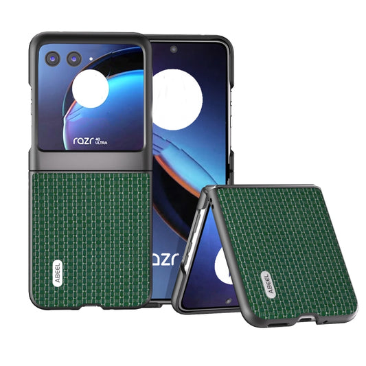 For Motorola Razr 40 Ultra Genuine Luxury ABEEL Black Edge Phone Case(Night Green) - Motorola Cases by buy2fix | Online Shopping UK | buy2fix