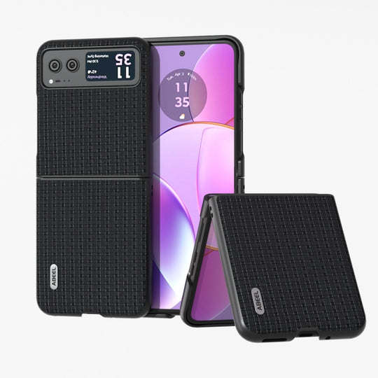 For Motorola Razr 40 Genuine Luxury ABEEL Black Edge Phone Case(Black)