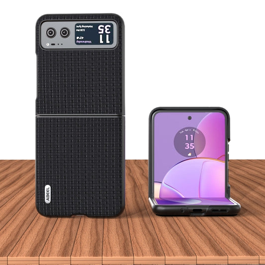 For Motorola Razr 40 Genuine Luxury ABEEL Black Edge Phone Case(Black) - Motorola Cases by buy2fix | Online Shopping UK | buy2fix