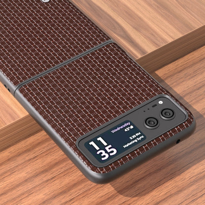 For Motorola Razr 40 Genuine Luxury ABEEL Black Edge Phone Case(Coffee) - Motorola Cases by buy2fix | Online Shopping UK | buy2fix