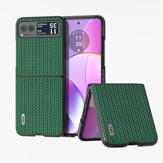 For Motorola Razr 40 Genuine Luxury ABEEL Black Edge Phone Case(Night Green) - Motorola Cases by buy2fix | Online Shopping UK | buy2fix