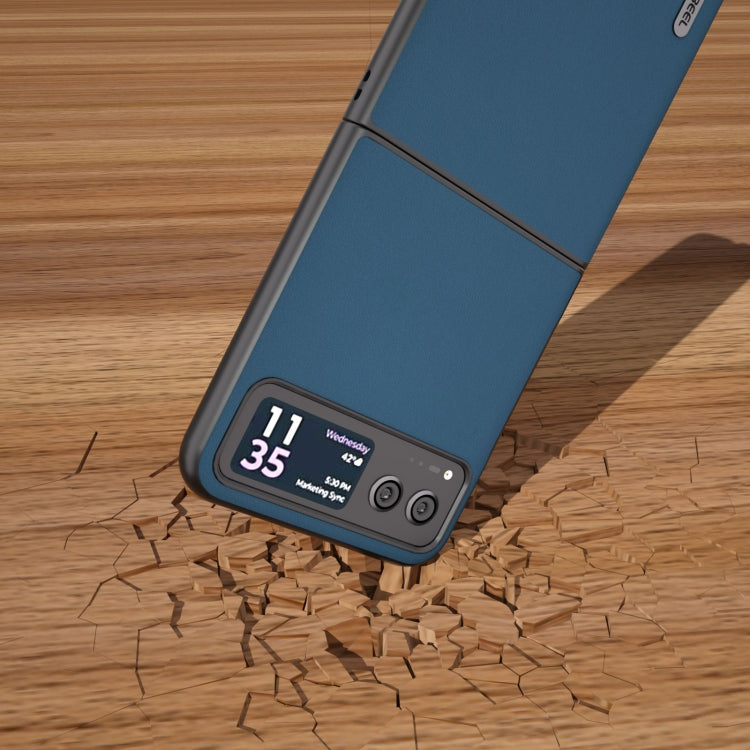 For Motorola Razr 40 ABEELGenuine Silky Soft Black Edge Phone Case(Blue) by buy2fix