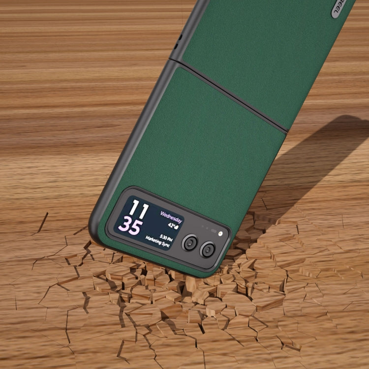 For Motorola Razr 40 ABEELGenuine Silky Soft Black Edge Phone Case(Green) by buy2fix