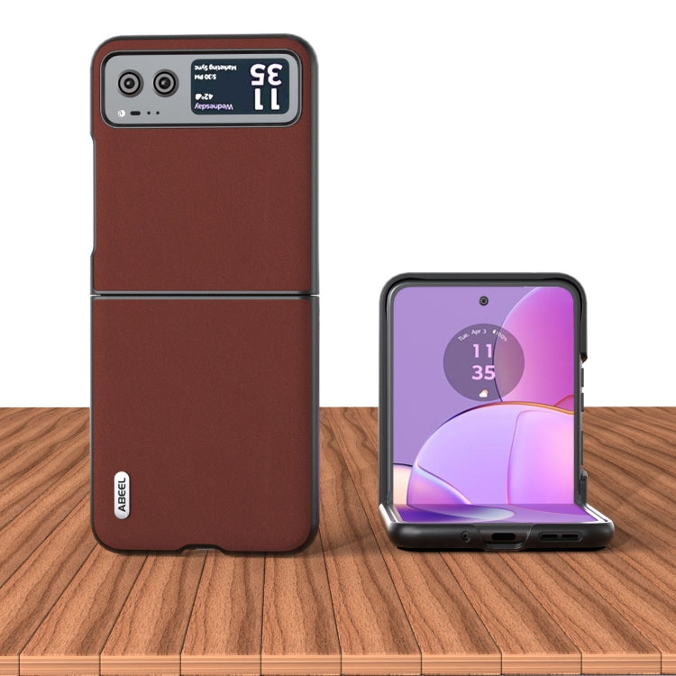 For Motorola Razr 40 ABEELGenuine Silky Soft Black Edge Phone Case(Coffee) by buy2fix