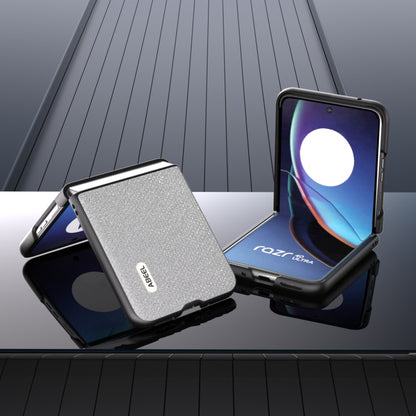 For Motorola Razr 40 Ultra ABEEL Diamond Series Black Edge Phone Case(Silver) by buy2fix