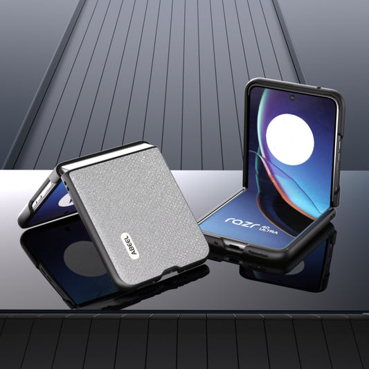 For Motorola Razr 40 Ultra ABEEL Diamond Series Black Edge Phone Case(Silver) by buy2fix