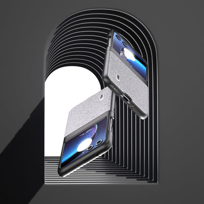 For Motorola Razr 40 Ultra ABEEL Diamond Series Black Edge Phone Case(Silver) by buy2fix