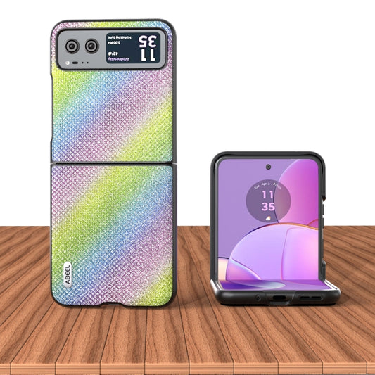 For Motorola Razr 40 ABEEL Diamond Series Black Edge Phone Case(Rainbow) by buy2fix