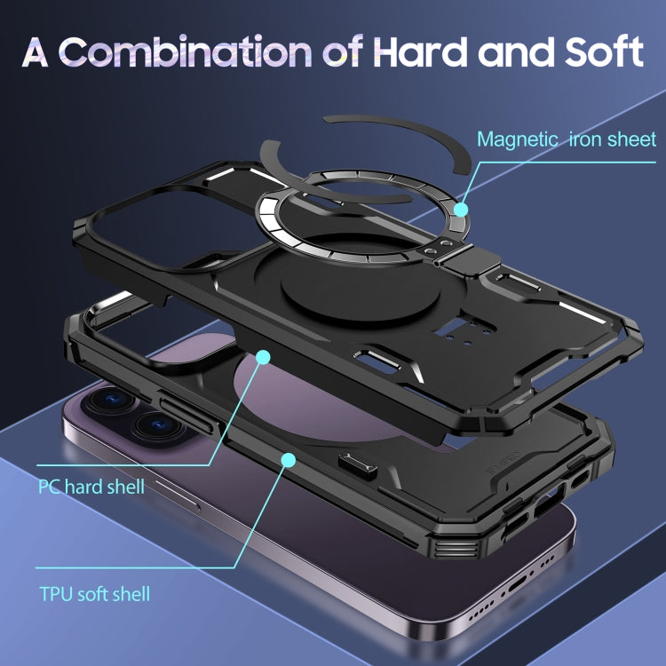 For iPhone 12 / 12 Pro Patronus MagSafe Magnetic Holder Phone Case(Black) by buy2fix