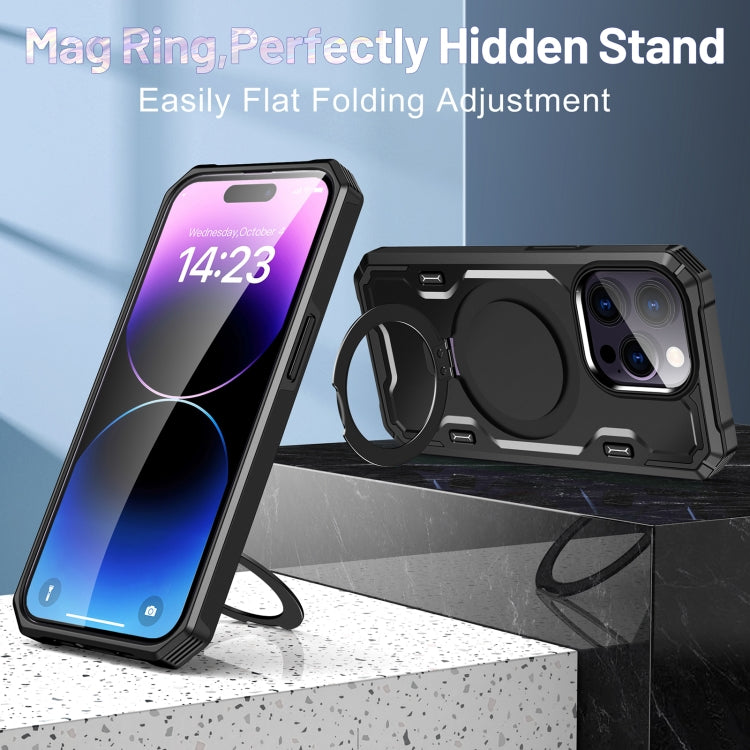 For iPhone 12 / 12 Pro Patronus MagSafe Magnetic Holder Phone Case(Black) by buy2fix