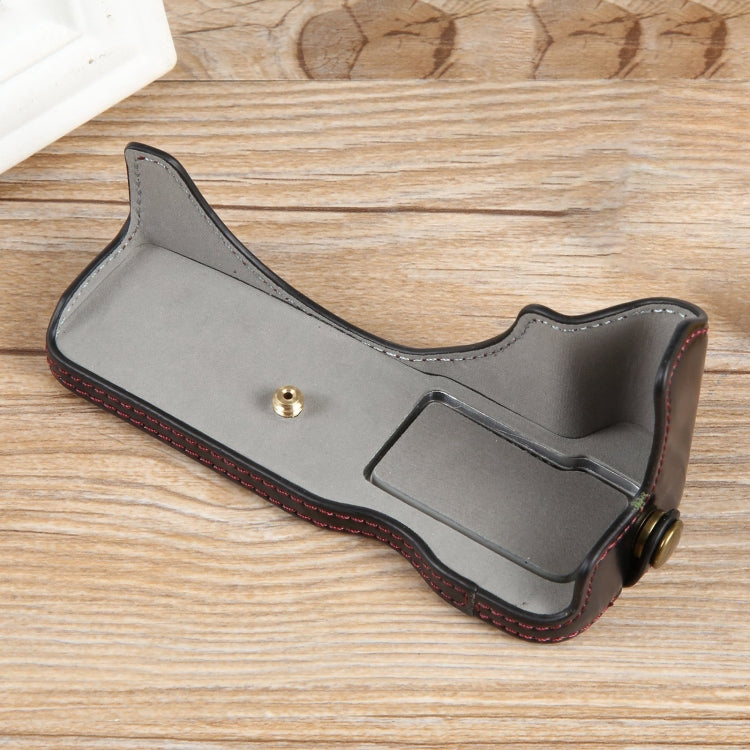 For Canon EOS R50 1/4 inch Thread PU Leather Camera Half Case Base(Black) by buy2fix