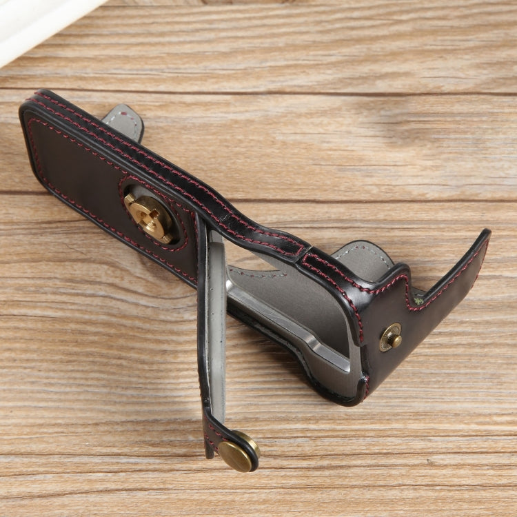 For Canon EOS R50 1/4 inch Thread PU Leather Camera Half Case Base(Black) by buy2fix