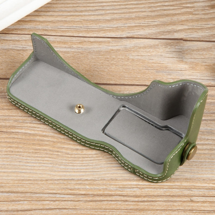 For Canon EOS R50 1/4 inch Thread PU Leather Camera Half Case Base(Green) by buy2fix