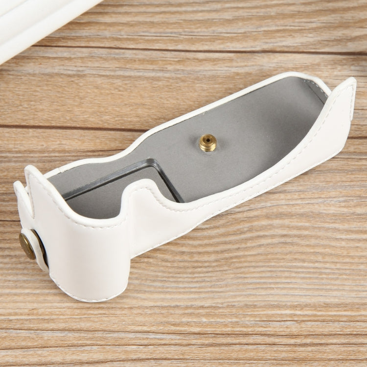 For Canon EOS R50 1/4 inch Thread PU Leather Camera Half Case Base(White) by buy2fix