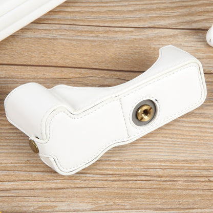 For Canon EOS R50 1/4 inch Thread PU Leather Camera Half Case Base(White) by buy2fix