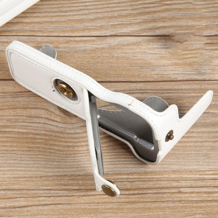 For Canon EOS R50 1/4 inch Thread PU Leather Camera Half Case Base(White) by buy2fix