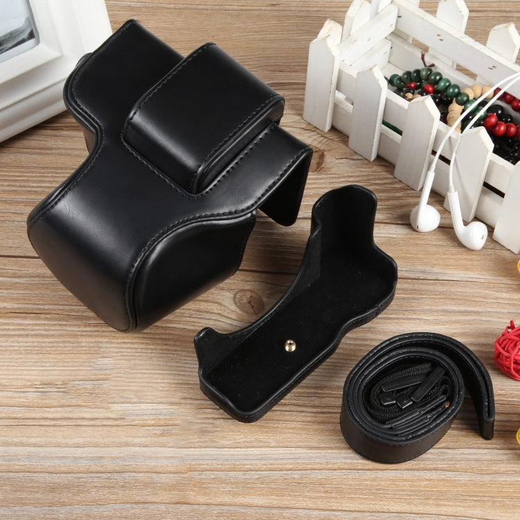 For Canon EOS R50 Full Body Magnetic Leather Camera Case Bag with Strap, Regular Edition(Black) by buy2fix