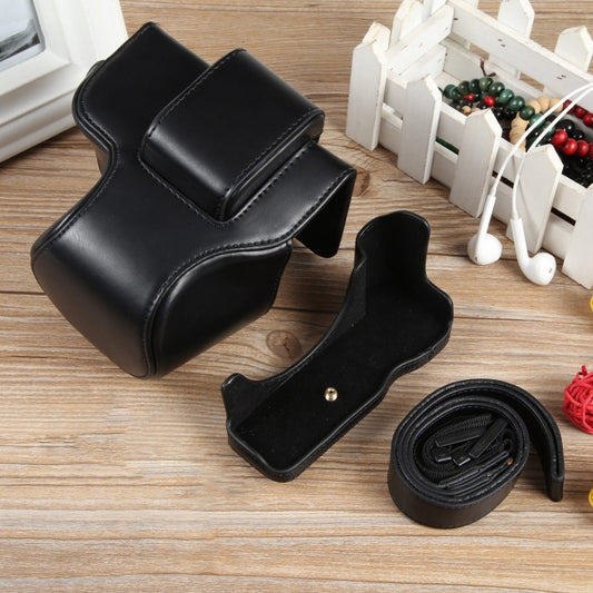 For Canon EOS R50 Full Body Magnetic Leather Camera Case Bag with Strap, Regular Edition(Black) by buy2fix