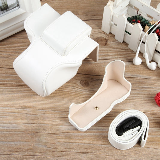 For Canon EOS R50 Full Body Magnetic Leather Camera Case Bag with Strap, Regular Edition(White) by buy2fix