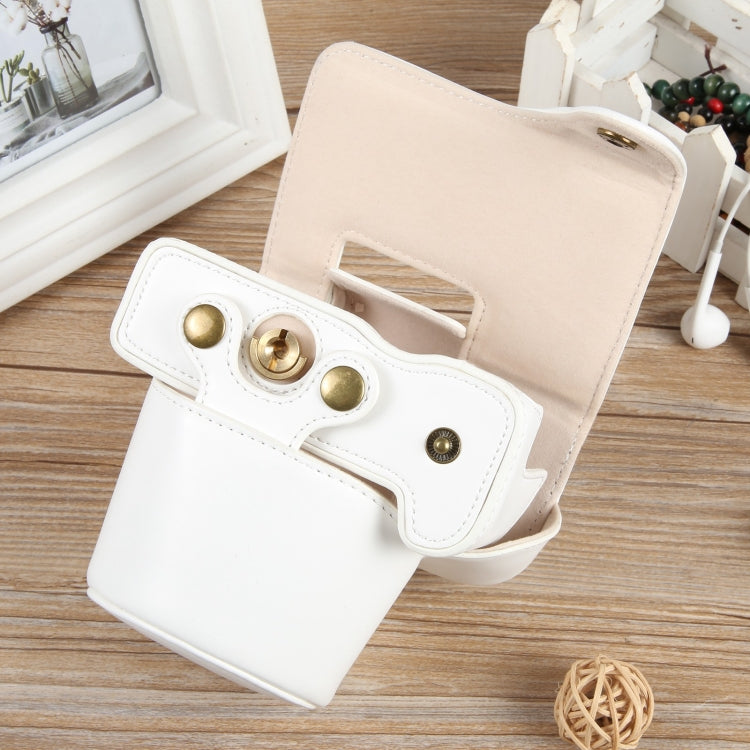 For Canon EOS R50 Full Body Magnetic Leather Camera Case Bag with Strap, Regular Edition(White) by buy2fix