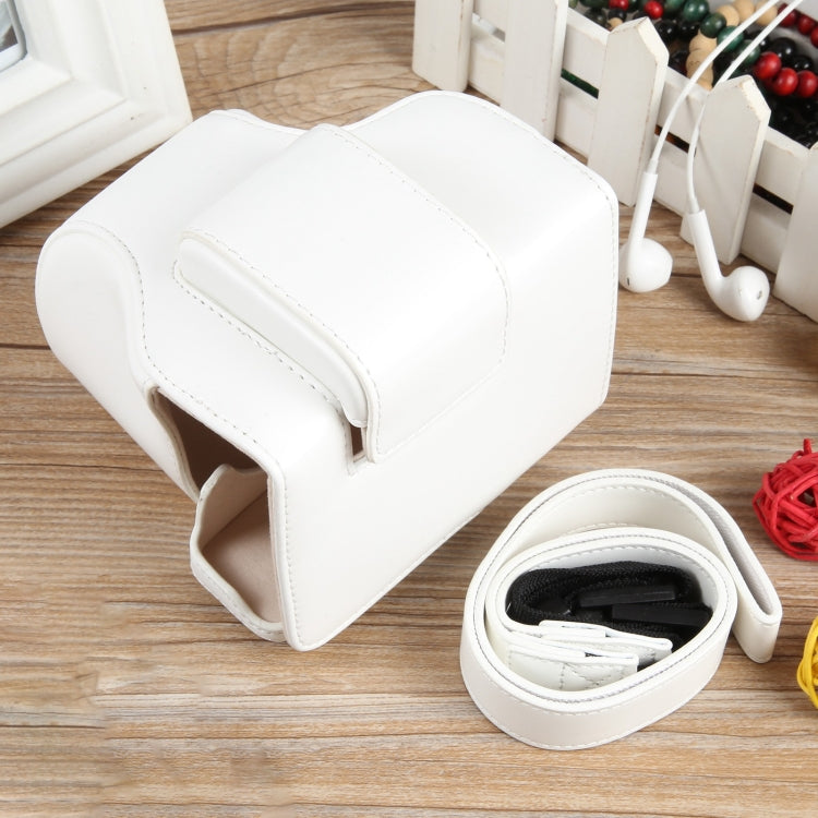 For Canon EOS R50 Full Body Magnetic Leather Camera Case Bag with Strap, Regular Edition(White) by buy2fix