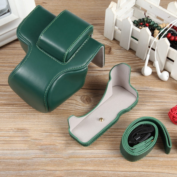 For Canon EOS R50 Full Body Magnetic Leather Camera Case Bag with Strap, Regular Edition(Green) by buy2fix