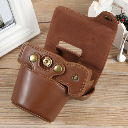 For Canon EOS R50 Full Body Magnetic Leather Camera Case Bag with Strap, Regular Edition(Coffee) by buy2fix