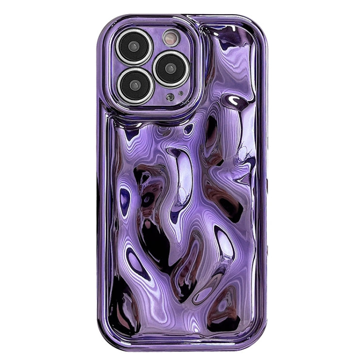 For iPhone 16 Pro Max Electroplating Meteorite Texture TPU Phone Case(Purple) by buy2fix