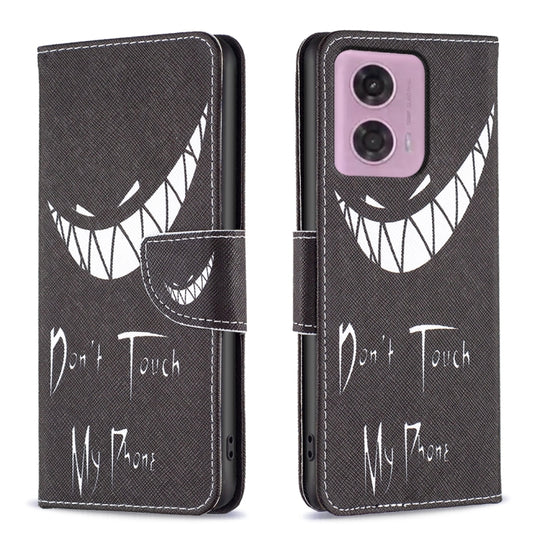 For Motorola Moto G34 5G / G45 5G Colored Drawing Pattern Leather Phone Case(Smirk)