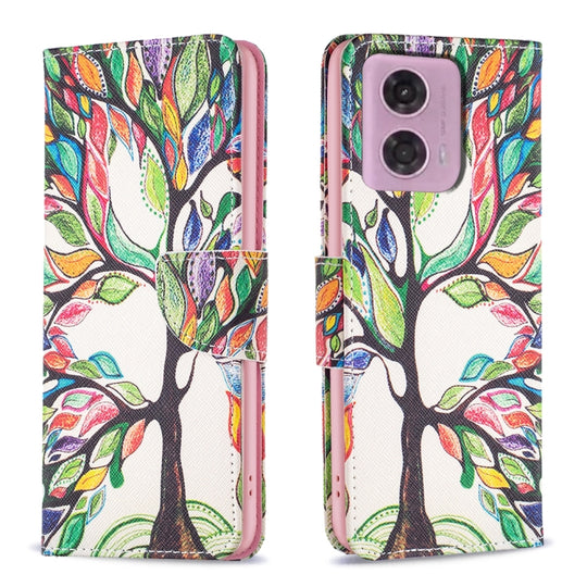 For Motorola Moto G34 5G / G45 5G Colored Drawing Pattern Leather Phone Case(Sun Flower)