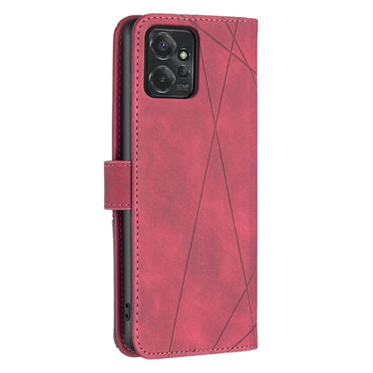 For Motorola Moto G Power 5G 2024 Magnetic Buckle Rhombus Texture Leather Phone Case(Red) by buy2fix