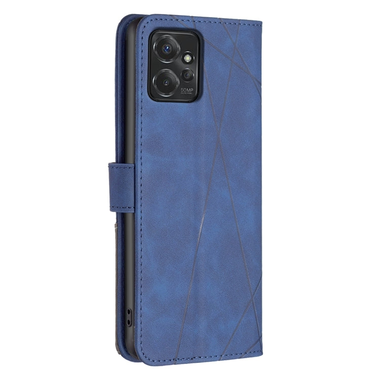 For Motorola Moto G Power 5G 2024 Magnetic Buckle Rhombus Texture Leather Phone Case(Blue) by buy2fix