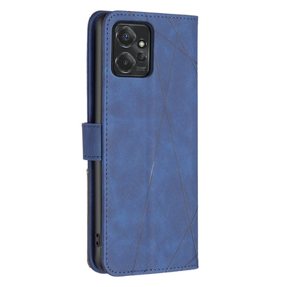 For Motorola Moto G Power 5G 2024 Magnetic Buckle Rhombus Texture Leather Phone Case(Blue) by buy2fix