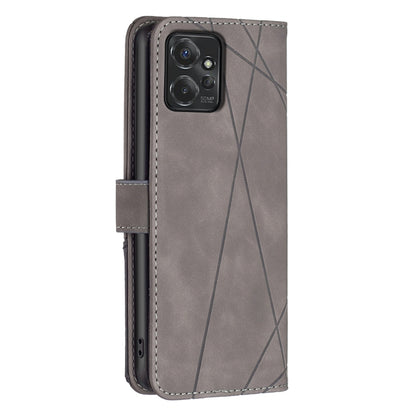 For Motorola Moto G Power 5G 2024 Magnetic Buckle Rhombus Texture Leather Phone Case(Grey) by buy2fix