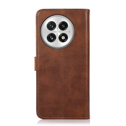 For OnePlus 13 KHAZNEH Dual-color Cowhide Texture Flip Leather Phone Case(Brown) - OnePlus Cases by buy2fix | Online Shopping UK | buy2fix