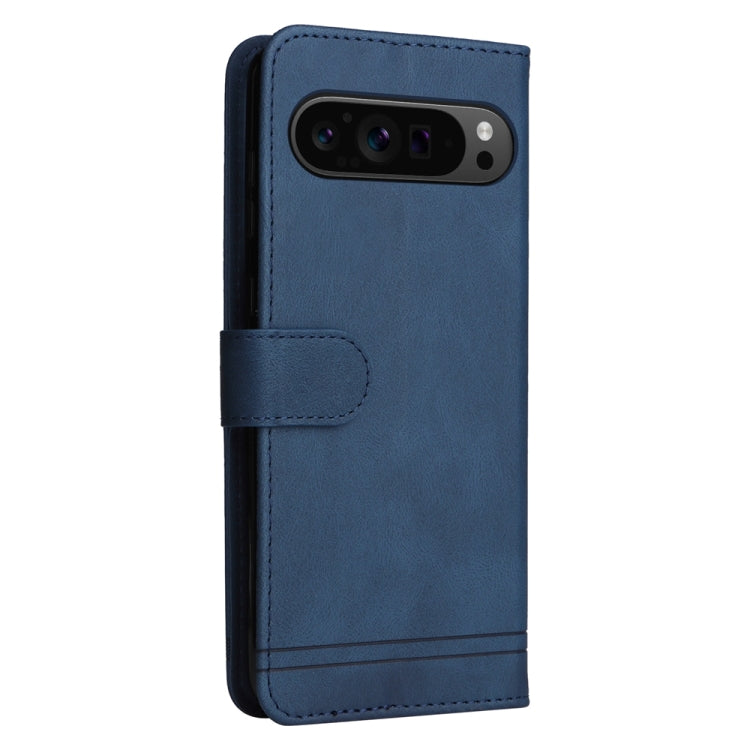 For Google Pixel 9 Pro Skin Feel Life Tree Metal Button Leather Phone Case(Blue) by buy2fix
