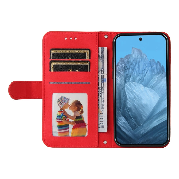 For Google Pixel 9 Skin Feel Life Tree Metal Button Leather Phone Case(Red) by buy2fix