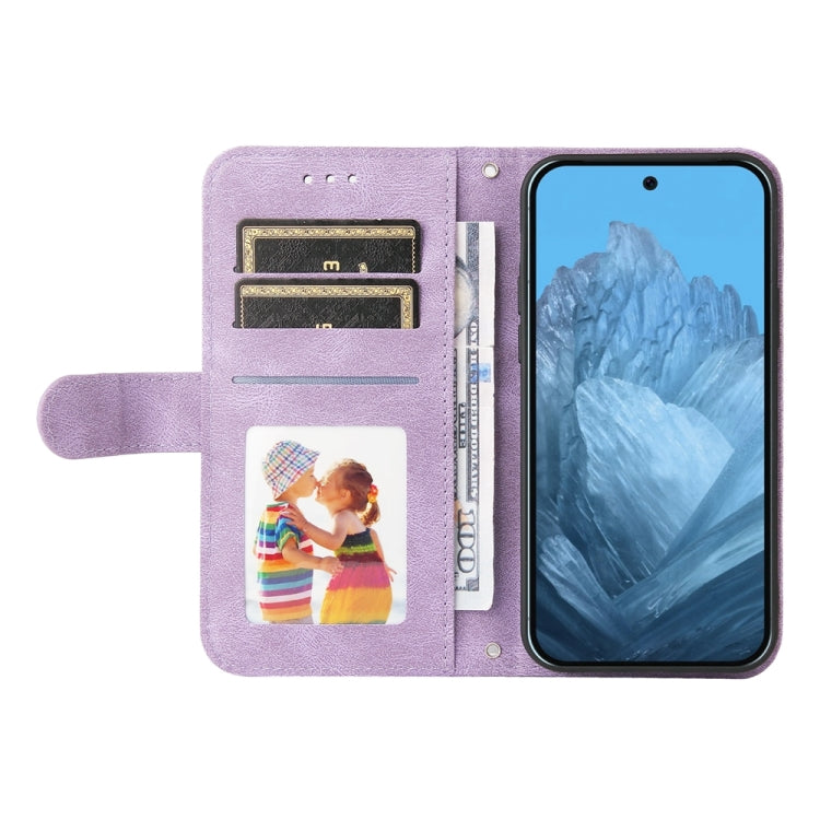 For Google Pixel 9 Skin Feel Life Tree Metal Button Leather Phone Case(Purple) by buy2fix