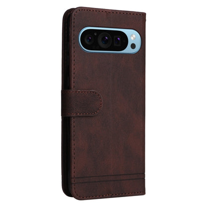 For Google Pixel 9 Skin Feel Life Tree Metal Button Leather Phone Case(Brown) by buy2fix