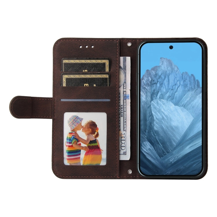For Google Pixel 9 Skin Feel Life Tree Metal Button Leather Phone Case(Brown) by buy2fix