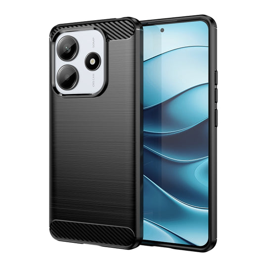 For Redmi Note 14 5G Carbon Fiber Brushed Texture TPU Phone Case(Black)