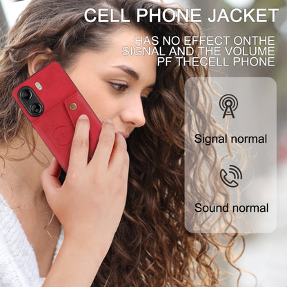 For Xiaomi Redmi 13C 4G / Poco C65 Double Buckle Card Slots Magnetic Phone Case(Red) by buy2fix